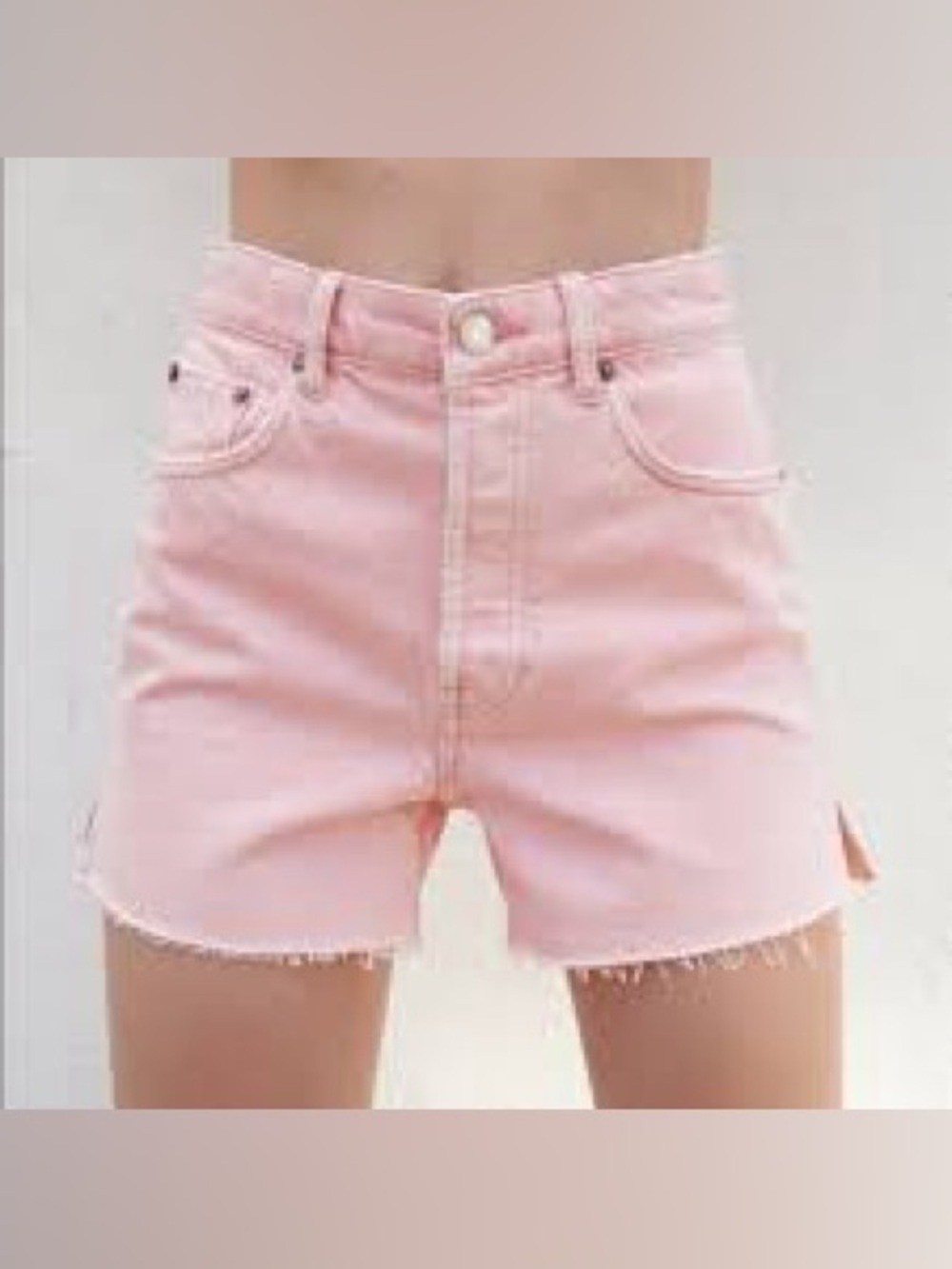 Zara women’s slit straight denim shorts